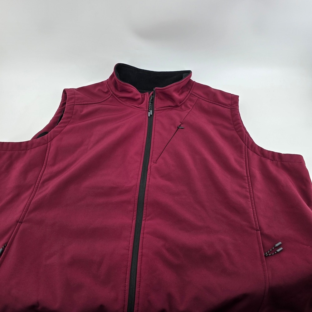 Iceburg Outerwear Softshell Vest Mens 3XL Fleece Lined Full Zip Burgundy 3XL